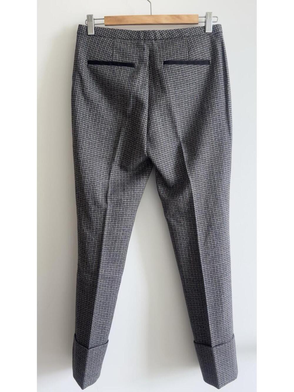 Theory Wool Plaid Ankle Pants Cuffed Trousers Size 2 Gray Brown Tailored - Picture 8 of 9